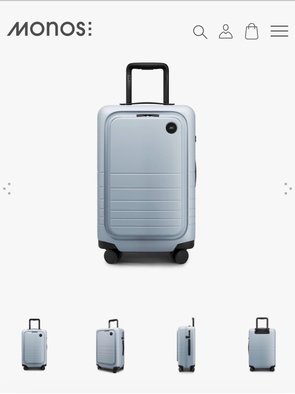 MONOS Blue Haze Carry-On Pro Spinner Suitcase